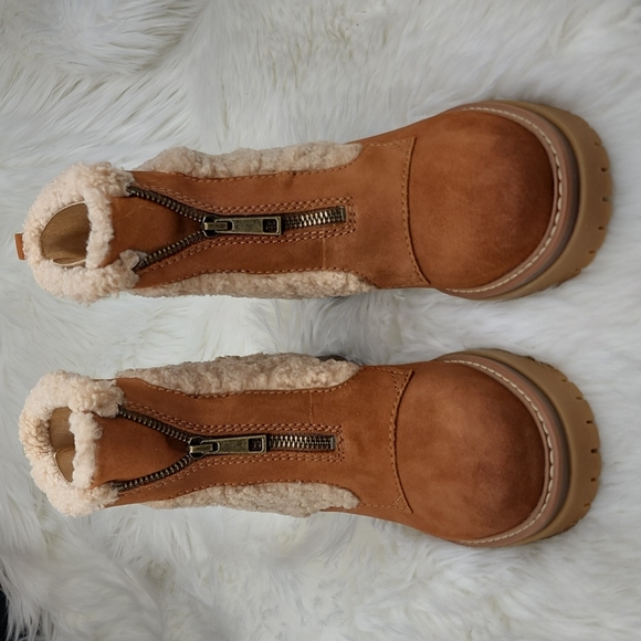 Naturalizer Jett Ankle Booties Winter Boots Tawny Brown - Picture 7 of 16